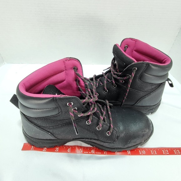 Brahma Women's Bevel Steel Toe Safety Work Boots Black w Pink Size 8.5 - Picture 13 of 13